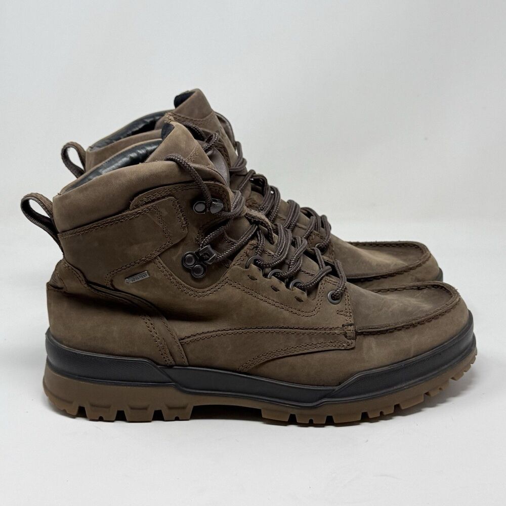 ECCO Track 25 Gore-Tex Mid Hiking Waterproof Boots Mens 10 EU 44 Brown Leather